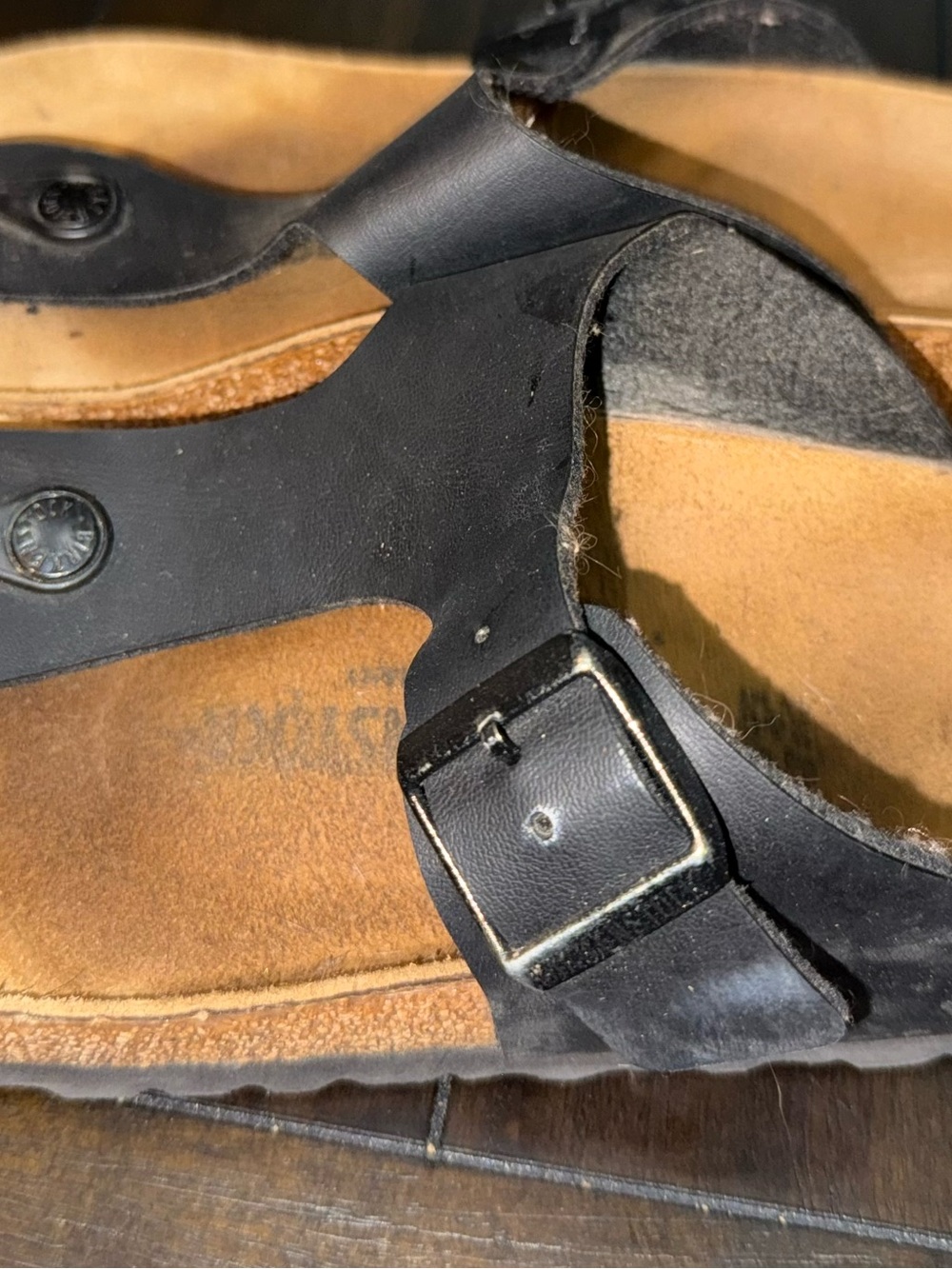 Birkenstock Gizeh Black Suede Sandal - Picture 2 of 7
